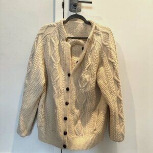 Vintage (possibly hand made) Cable Knit Ivory Cardigan